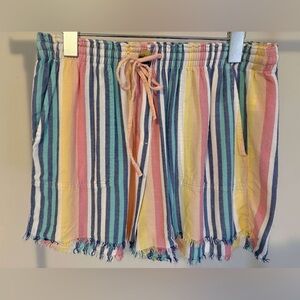 True Craft Pastel Multi-Stripe Drawstring Shorts